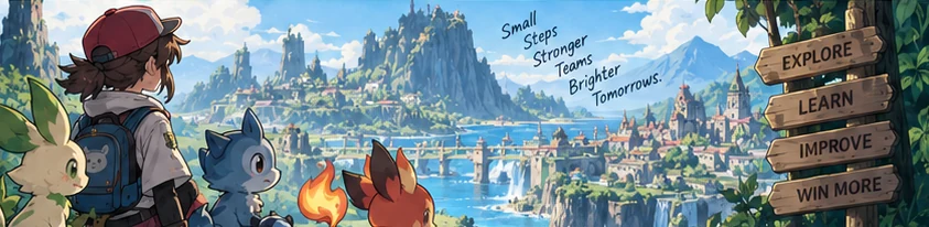 Original editorial illustration of a trainer overlooking a fantasy landscape; not actual gameplay.